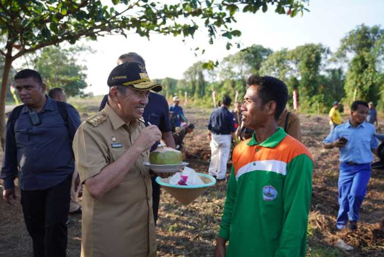 SMKN 1 Rupat Jadi Percontohan Penanaman Kelapa Pandan Wangi dan Talas Ungu