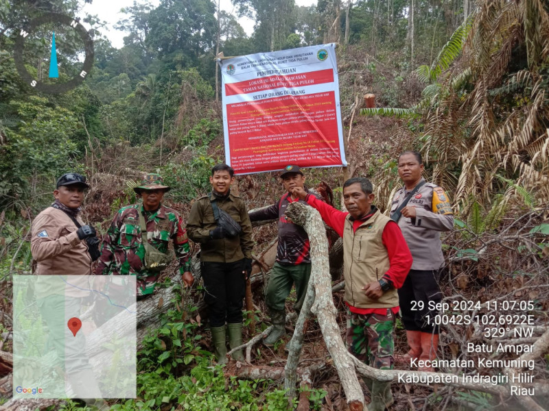 Danramil 09/Kmg Dampingi Personil Gabungan TNI, Polri, Polhut Untuk Patroli Karhutla