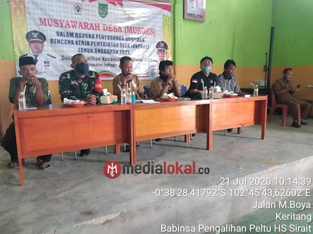 Babinsa Koramil 09/Kemuning Hadiri RKPD Desa Pengalihan Keritang