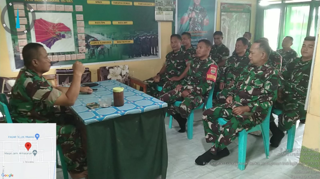 Danramil 05/Gas Kapten Czi Slamet Hiro Hito Laksanakan Apel Pengecekan Angota dan Berikan Arahan Serta Evaluasi Terhadap Anggotanya