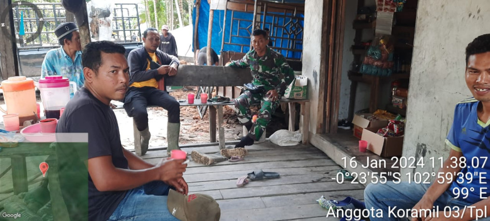 Pererat Tali Silaturrahmi, Danramil 03/Tempuling Komsos dengan Tokoh Agama