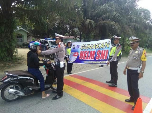 Tekan Angka Kecelakaan, Satlantas Polres Pelalawan Kampanyekan Keselamatan Berlalu Lintas