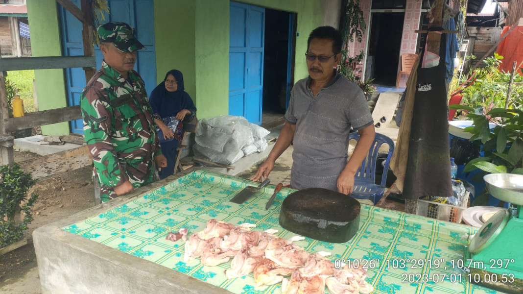 Masih Suasana Lebaran, Koramil 10/Pelangiran Terus Jalin Kedekatan Bersama Warga