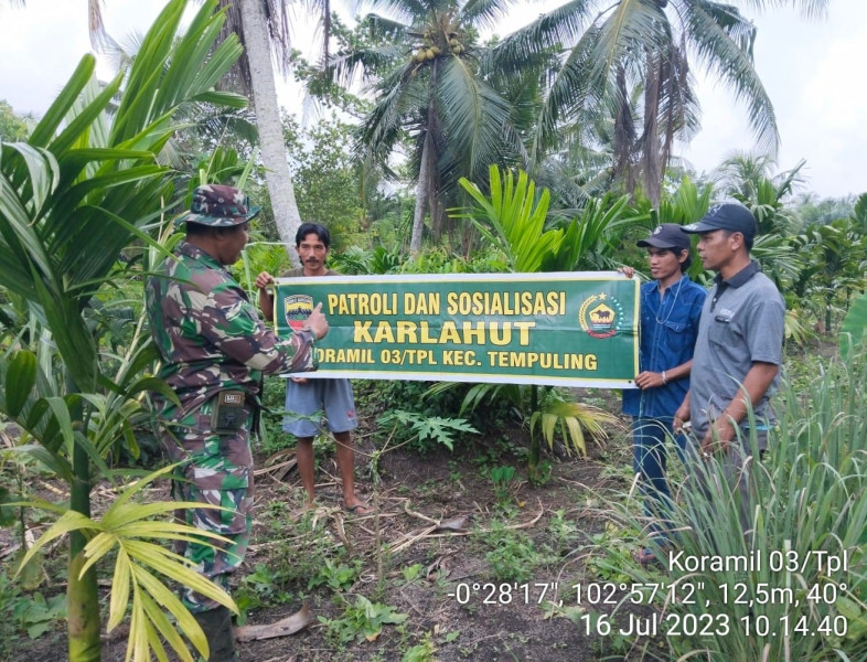 Babinsa Koramil 03/Tpl Terus Memantau Karhutla Demi Keselamatan di Wilayah