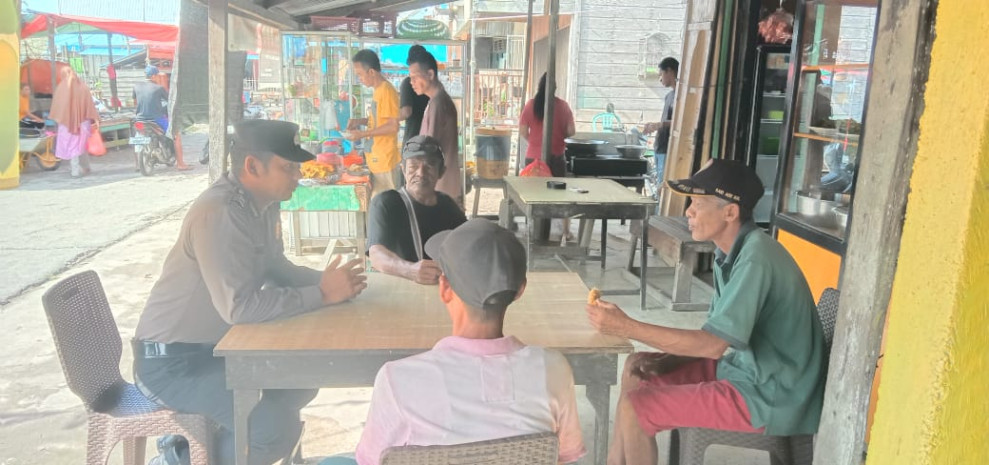 Ciptakan Pemilu Yang Aman, Banit Samapta Polsek Gaung Sambangi Masyarakat