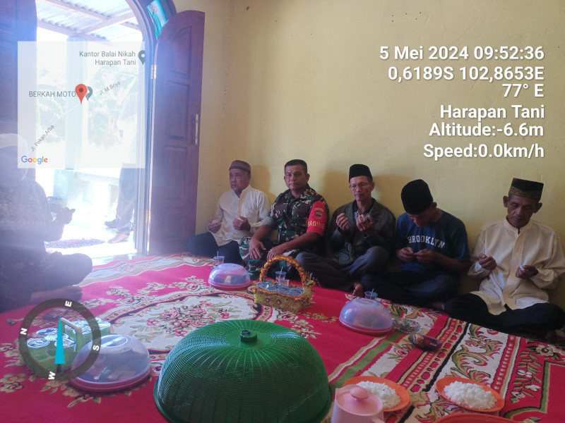 Babinsa 03/Tpl Hadiri Acara Syukuran Warga Kel. Harapan Tani Yang Akan Berangkat Haji