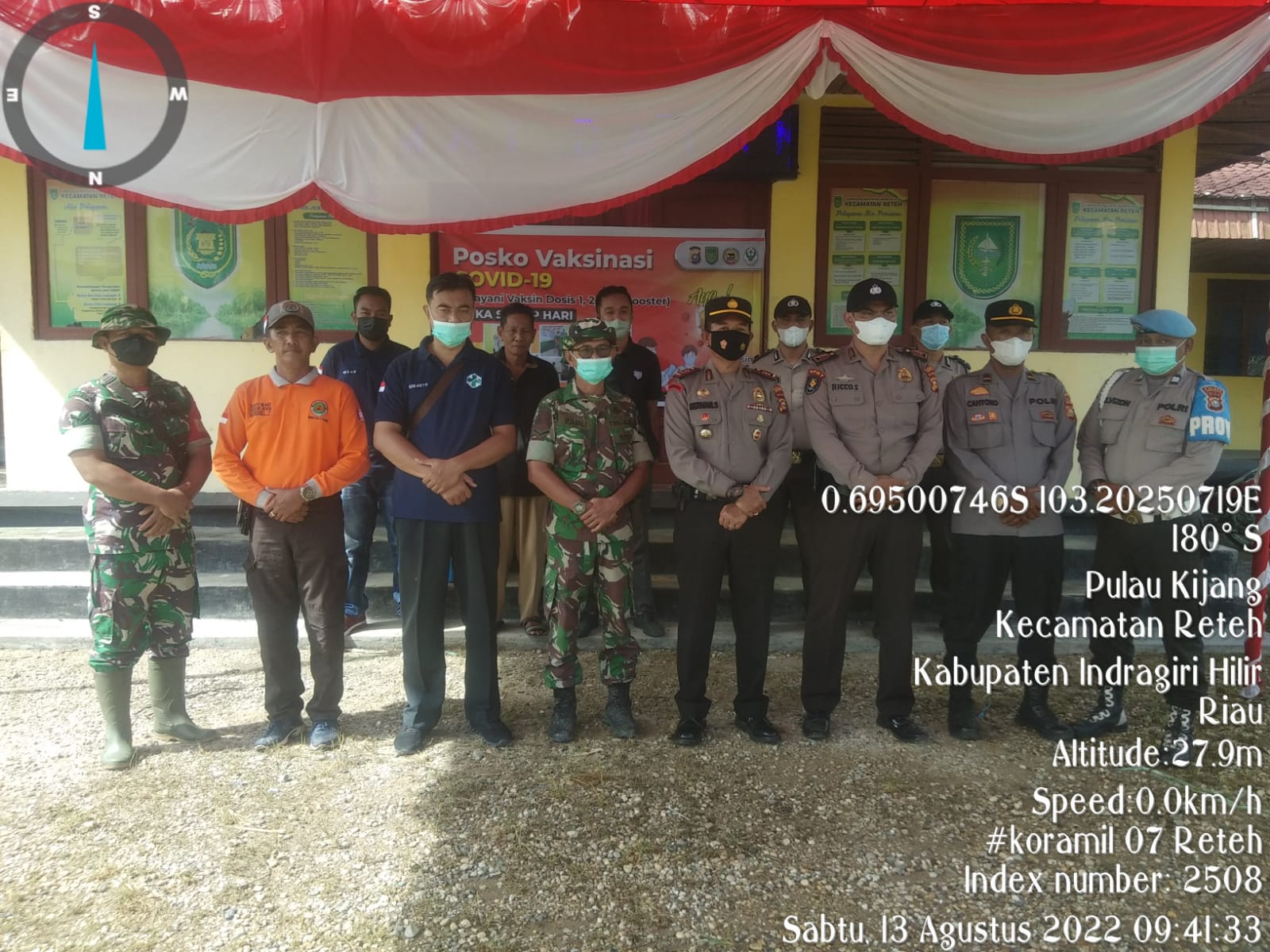 Koramil 07/Reteh Ikut Sukseskan Vaksinasi di Posko Kemerdekaan Covid-19 Dosis 1,2 dan 3