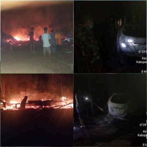 Peduli dan Tanggap Wilayah, Babinsa Koramil 03/Tempuling Monitor Kebakaran Rumah Milik Warga