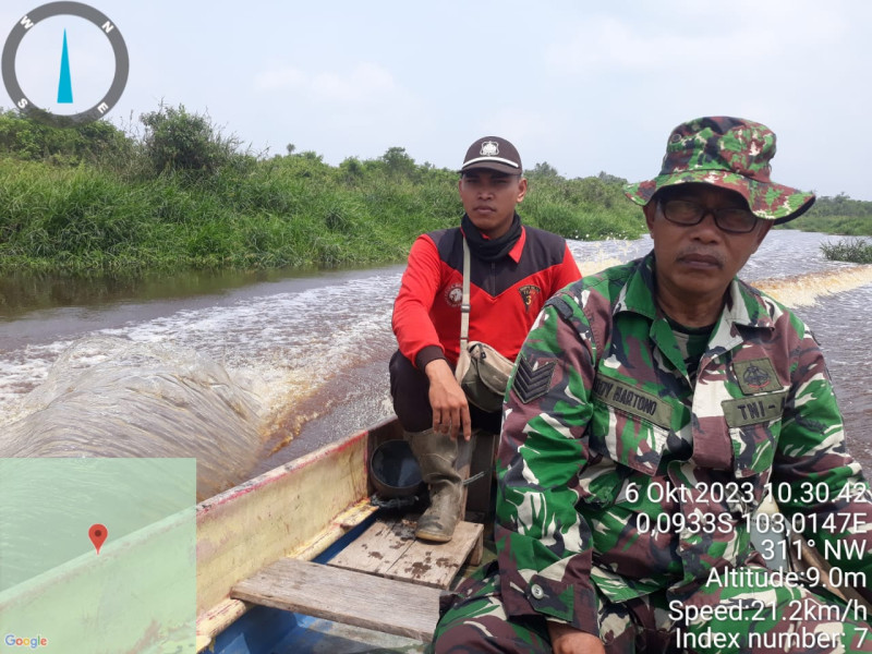 Cegah Kebakaran Hutan Babinsa Koramil 05/Gas Serma Eddy Hartono Laksanakan Patroli