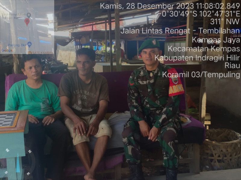 Babinsa 03/Tpl Kopda Kerius Zai Sambangi Warga Untuk Mendapatkan Info Dari Warga Binaan