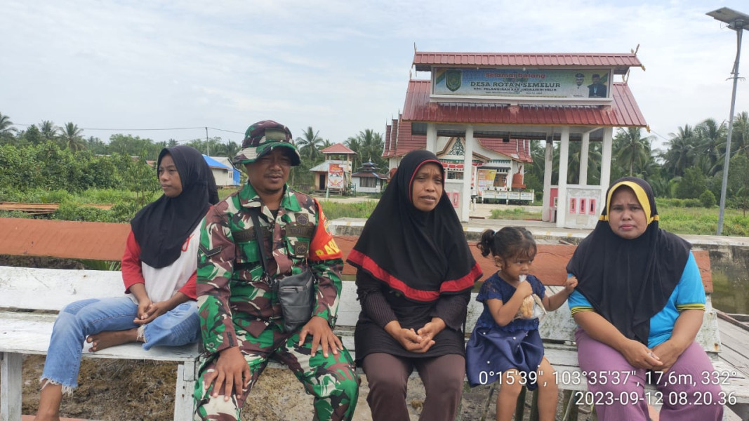 Koramil 10/Pelangiran Upayakan Penjagaan Ketertiban dan Keamanan Di Wilayah Kecamatan Pelangiran