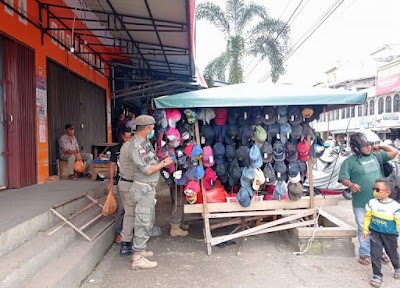 Satpol PP Inhil Layangkan SP2 dan SP3 ke Pelaku Usaha dan PKL