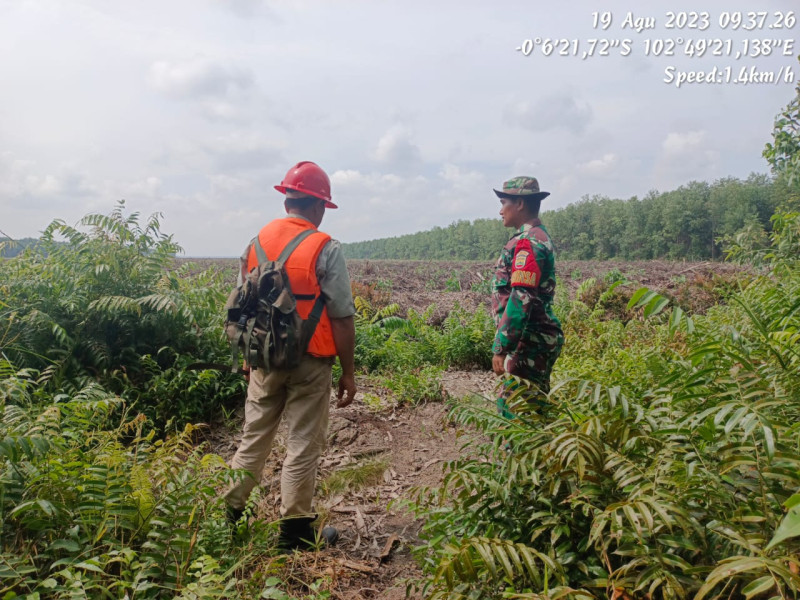 Babinsa 05/Gas Lakukan Patroli Hutan Konsesi Mitigasi di Wilayah Binaan