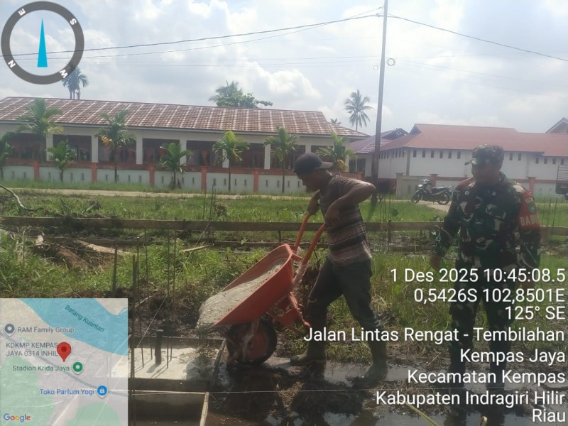 Koptu Jalaludin Pantau Langsung Progres Pembangunan Koperasi Desa Kempas Jaya Merah Putih