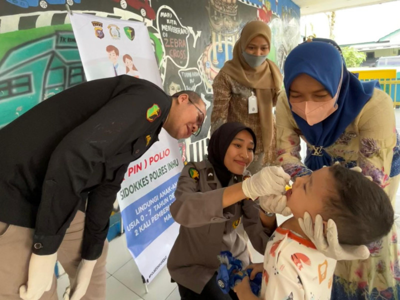 Melihat Polres Inhu Saat Sukseskan PIN Polio Nasional 2024