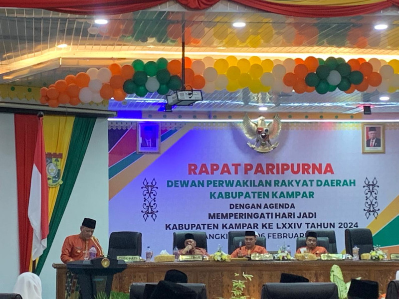 DPRD Kampar Gelar Sidang Paripurna di Hari Jadi Kabupaten Kampar ke-74 Tahun