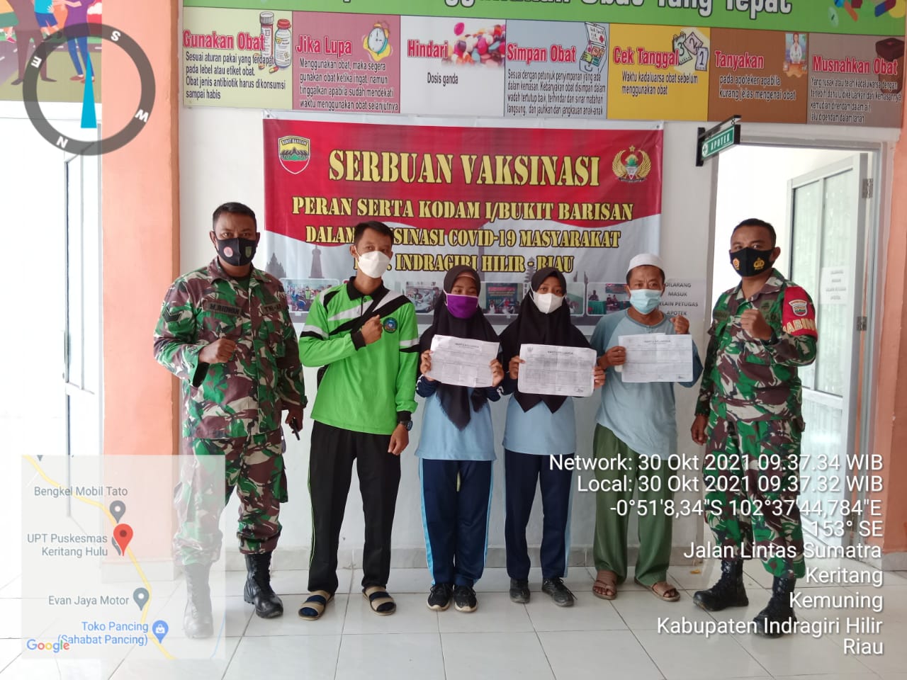 Babinsa Koramil 09/Kemuning Pantau Langsung Pelaksanaan Serbuan Vaksinasi di MTs Hizbul Wathan