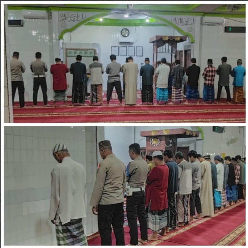 Menuju Pemilu Damai 2024, Polsek Kateman Laksanakan Giat Sholat Subuh Berjamaah Keliling