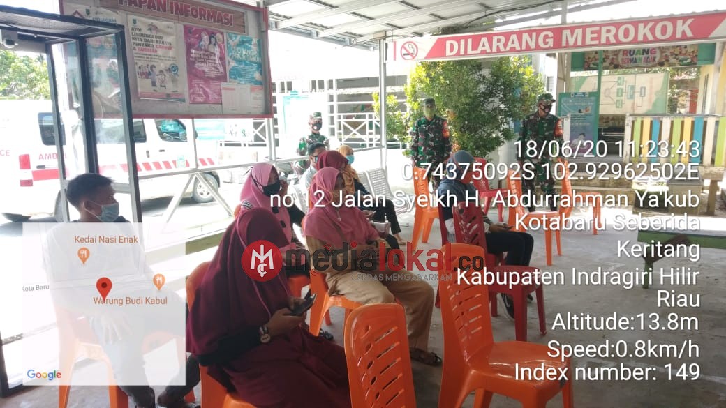Koramil 09/Kemuning Dampingi Pemeriksaan Kesehatan Swab Covid-19 di Puskesmas Kotabaru