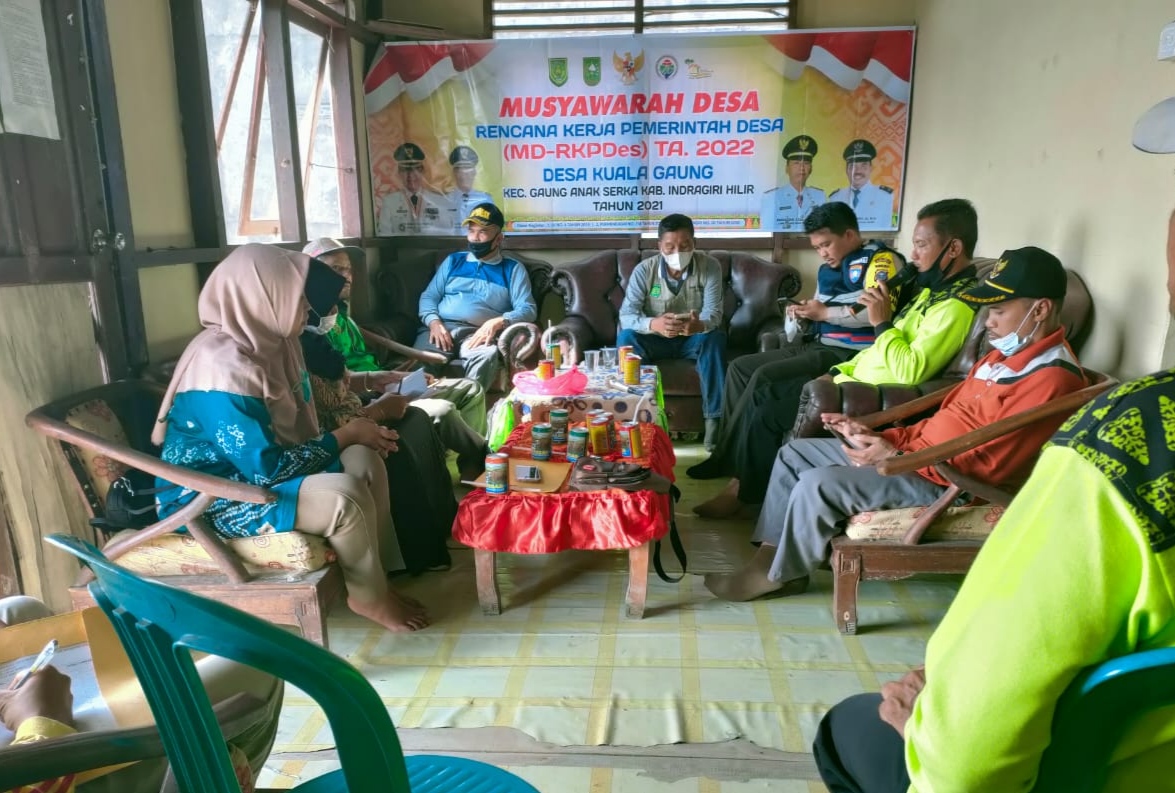 Pemdes dan BPD Kuala Gaung Laksanakan Musdes Penetapan Rencana Kerja RKPDes 2022