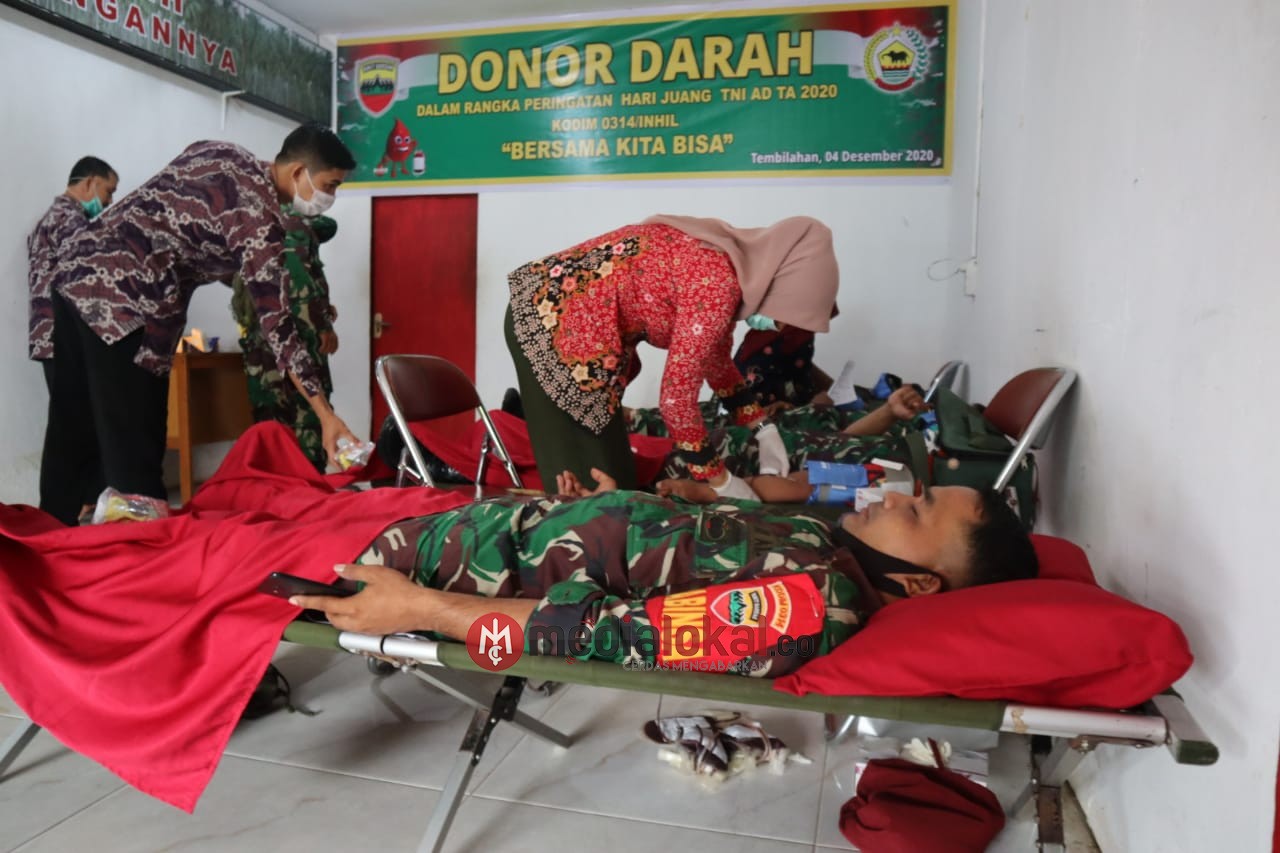 Peringati Hari Juang Kartika TNI-AD, Kodim 0314/Inhil Taja Donor Darah