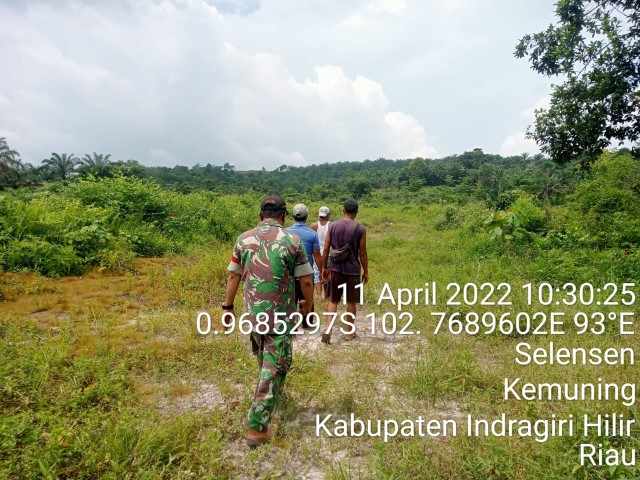 Babinsa Koramil 09/Kemuning Adakan Patroli Rutin Guna Mencegah Karhutla