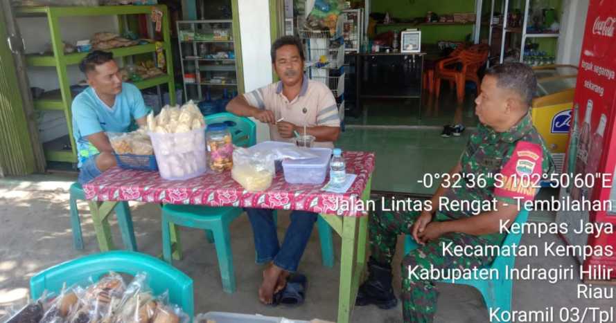 Melalui Komsos, Babinsa 03/Tpl Deteksi Permasalahan Yang Ada di Desa Binaan