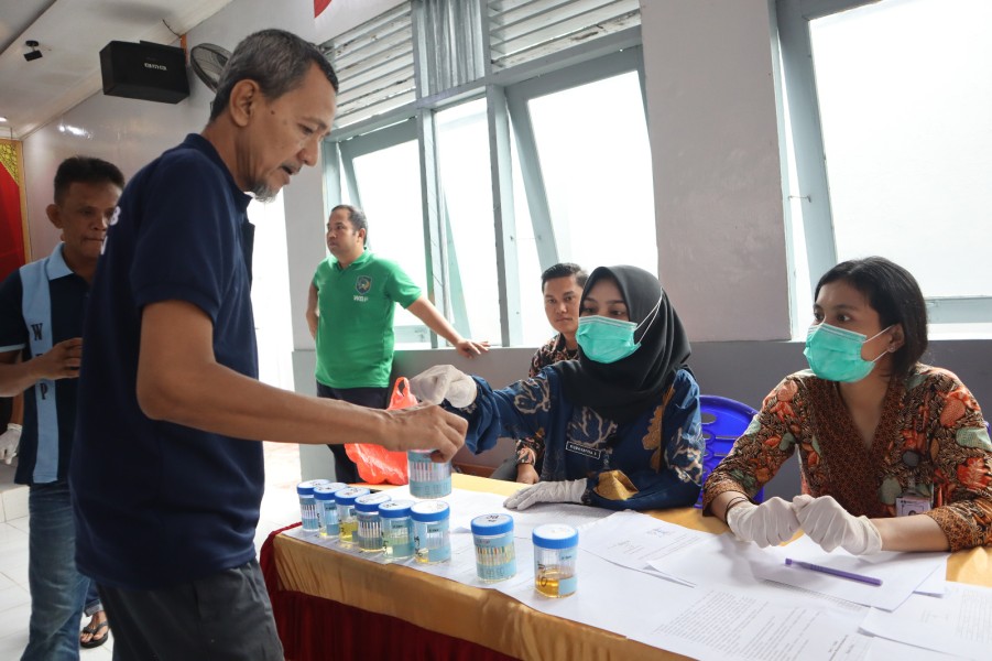 Uji Urine Menyeluruh, Lapas Tembilahan Teguhkan Lingkungan Kondusif
