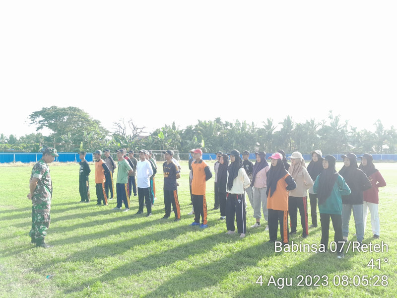 Dalam Memperingati HUT RI Ke-78, Babinsa Koramil 07/Reteh Lakukan Penjaringan Terhadap Paskibra