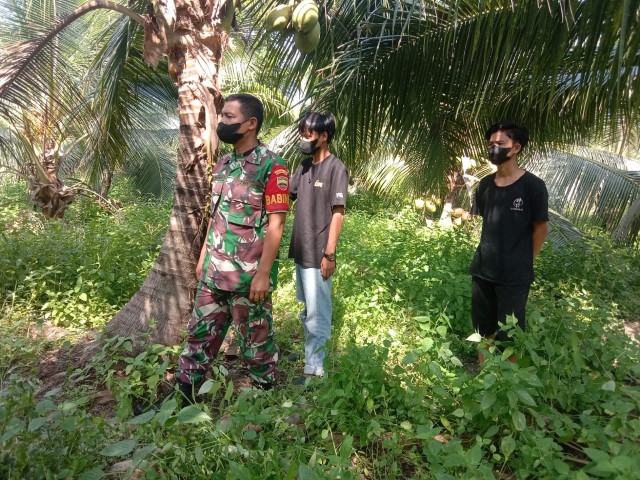 Dampak Dari Karhutla, Babinsa Koramil 04/Kuindra Terus Lakukan Patroli Bersama Warga Petani Kelapa