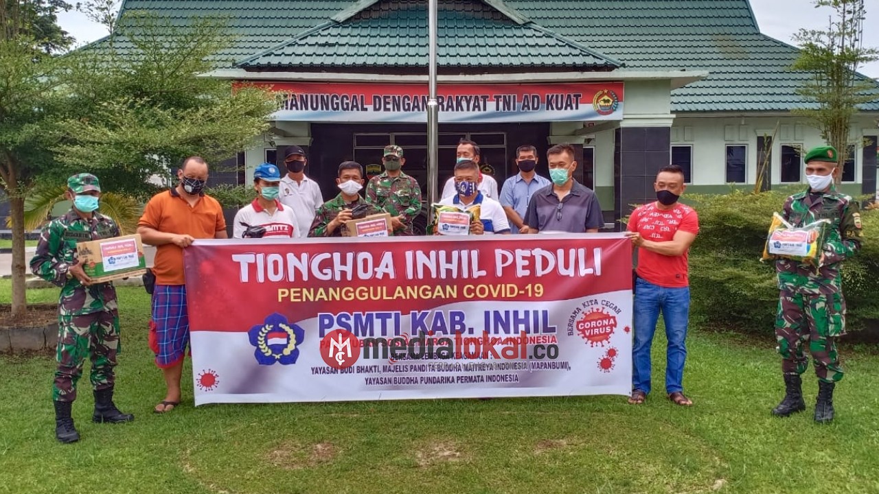Kodim 0314/Inhil Terima Bantuan Sembako dari Ormas untuk Masyarakat 