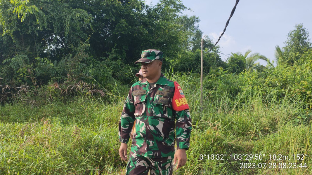 Terkait Karhutla, Babinsa Koramil 10/Pelangiran Terus Lakukan Pencegahan Di Wilayah