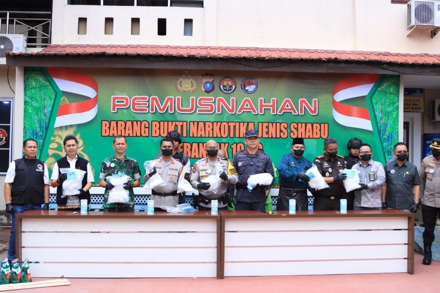 Komitmen Berantas Narkoba, Polres Inhil Musnahkan 19 KG Sabu