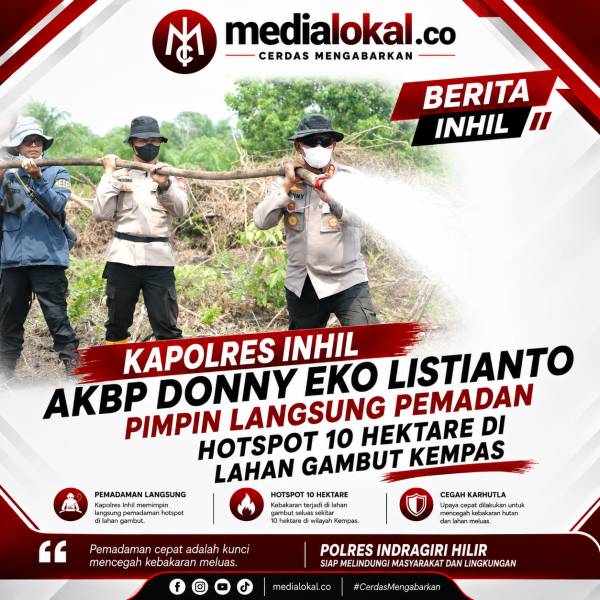 Hot spot di Kempas, Lahan Gambut 10 Hektare Berhasil Dikendalikan