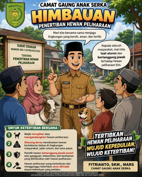 Demi Ketertiban Pasar dan Jalan, Hewan Peliharaan di Kecamatan GAS Diminta Diikat dan Dikandang