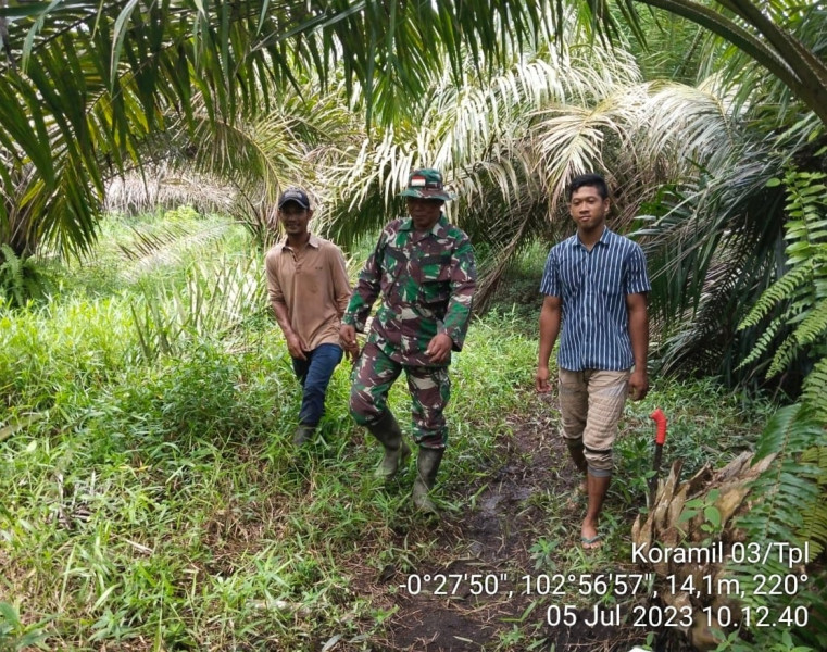 Rutinitas Babinsa 03/Tpl Lakukan Patroli Antisipasi Karhutla di Wilayah Binaan