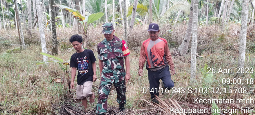 Terkait Karhutla, Babinsa Koramil 07/Reteh Tetap Turun Ke Wilayah