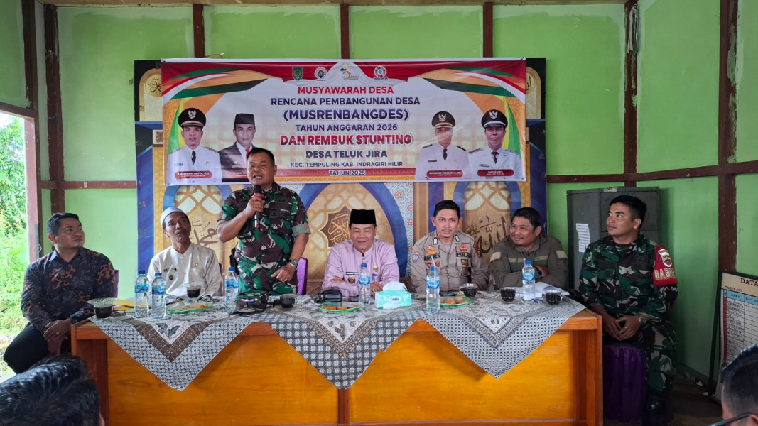 Danramil 03/Tpl Hadiri Musrenbang T.A 2026 dan Rembuk Stunting Desa Teluk Jira