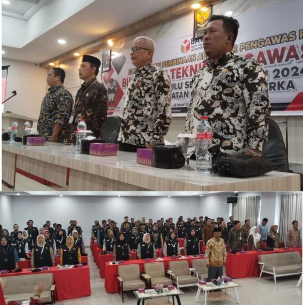 Puluhan Pengawas TPS se-Kecamatan Gaung Anak Serka Ikuti Bimtek Pemilu 2024