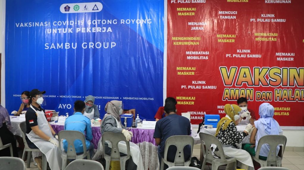 Sambu Group Laksanakan Vaksinasi Tahap I Bagi Karyawannya di Inhil