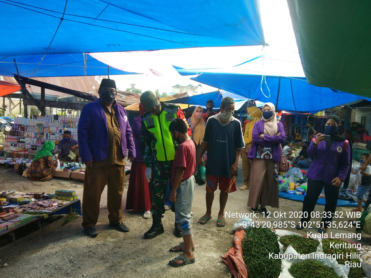 Corona Belum Berakhir, Koramil 09/Kemuning Kodim 0314/Inhil Terus Lakukan Penegakan Prokes