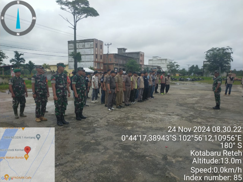 Masa Tenang, Danpos 09/Kmg Hadiri Apel Bersama Dalam Rangka Penertiban APK Pilkada Serentak