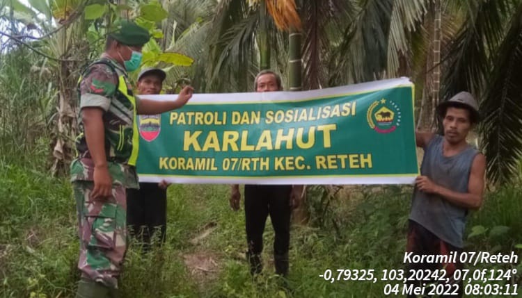 Kopda Sudarwis Lakukan Kegiatan Patroli dan Sosialisasi Karhutla
