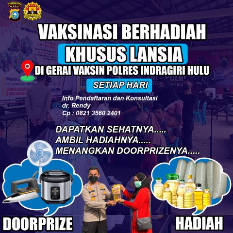 Lansia Yang Vaksin di Gerai Polres Inhu Dapat Hadiah Lansia Yang Vaksin di Gerai Polres Inhu Dapat Hadiah