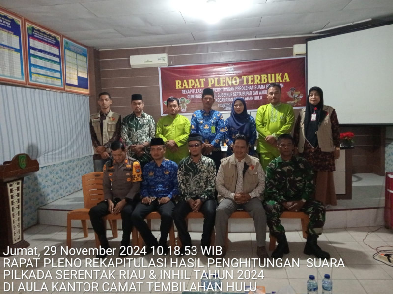 PPK Tembilahan Hulu Gelar Rekapitulasi Penghitungan Suara dalam Pilkada 2024