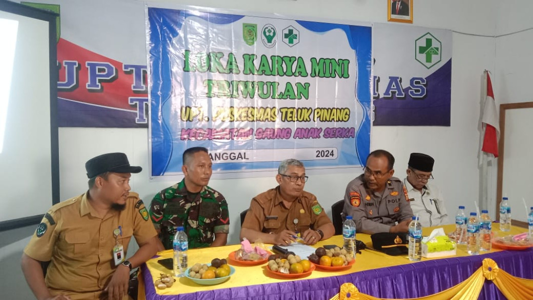 Babinsa Koramil 05/Gas Kopda Umar Nasution Hadiri Pertemuan Lokakarya Mini Lintas Sektor UPTD Puskemas Teluk Pinang