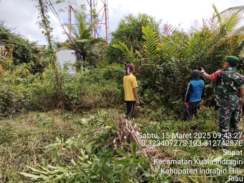 Babinsa Koramil 04/Kuindra Pastikan Desa Sungai Piyai Bebas dari Karhutla