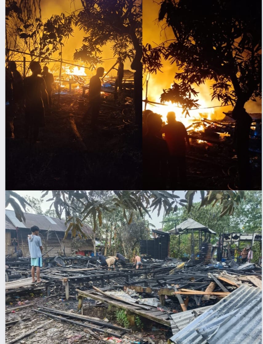 Tiga Rumah Warga di Desa Belantaraya Gaung Ludes Terbakar, Diduga Akibat Konsleting Listrik