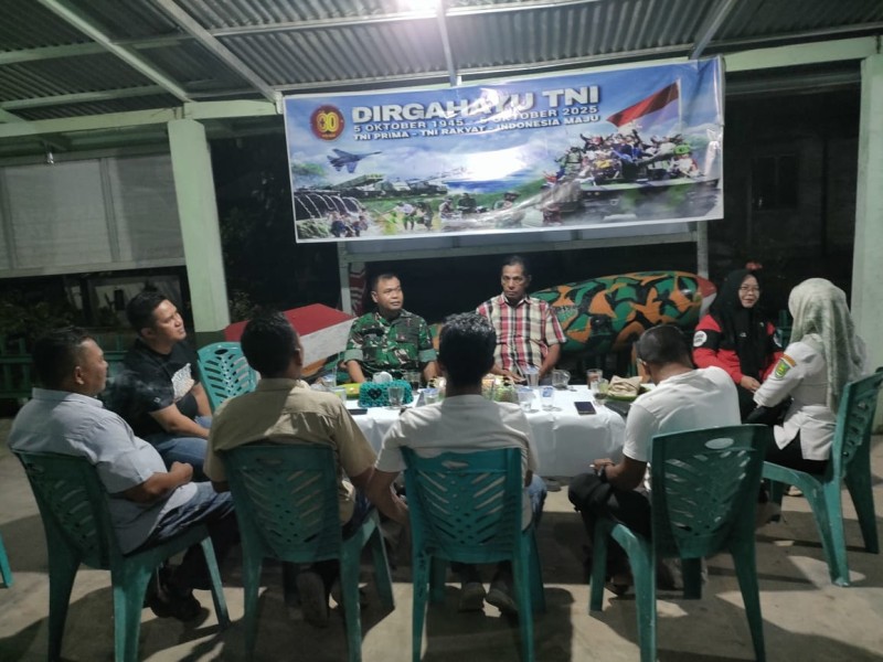 Sinergi Tanpa Batas: Unsur Desa Tempuling Sambangi Danramil, Jalin Komsos dan Beri Selamat Kenaikan Pangkat