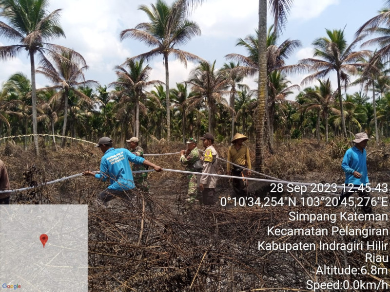 Pemadaman dan Pendinginan Karhutla Terus Dilakukan Danramil 10/Plg Demi Kenyamanan Lingkungan